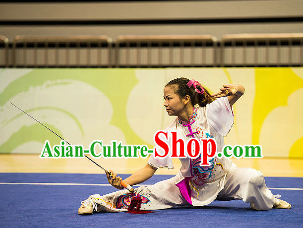 Top Chinese Kung Fu Sword Uniforms Kungfu Uniform Martial Arts Competition Costumes for Women