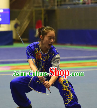 Top  Chinese Wushu Kung Fu Sword Uniforms Kungfu Uniform Martial Arts Competition Costumes for Women