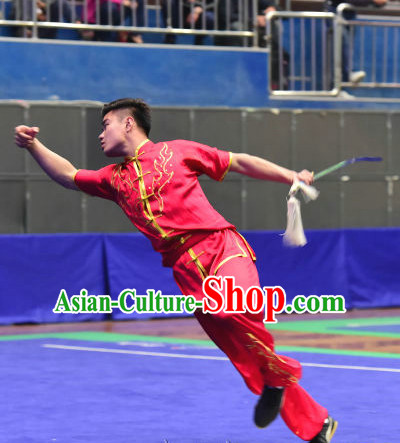 Top Chinese Wushu Kung Fu Sword Uniforms Kungfu Uniform Martial Arts Competition Costumes for Men