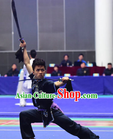 Top Chinese Kungfu Double Forks Kung Fu Costume Kung Fu Combat Costumes Wing Chun Karate Uniform Kung Fu Competition Suit Martial Arts Costumes for Men