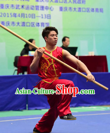 Top Chinese Kung Fu Stick Wooden Dummy Hung Gar Taekwondo Gear Taekwondo Equipment Kung Fu Moves Chinese Kungfu Costume Wing Chun Costumes Competition Uniforms