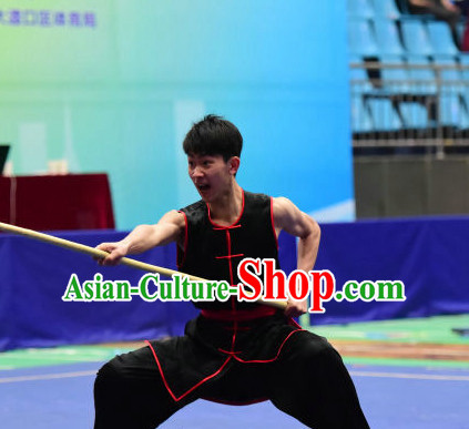 Top Chinese Monkey Boxing Kung Fu Stick Wooden Dummy Hung Gar Taekwondo Gear Taekwondo Equipment Kung Fu Moves Chinese Kungfu Costume Wing Chun Costumes Competition Uniforms