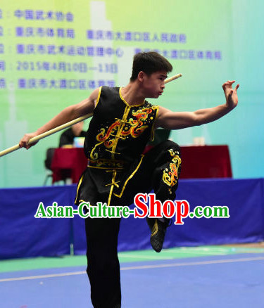 Top Chinese Monkey Boxing Kung Fu Stick Wooden Dummy Hung Gar Taekwondo Gear Taekwondo Equipment Kung Fu Moves Chinese Kungfu Costume Wing Chun Costumes Competition Uniforms