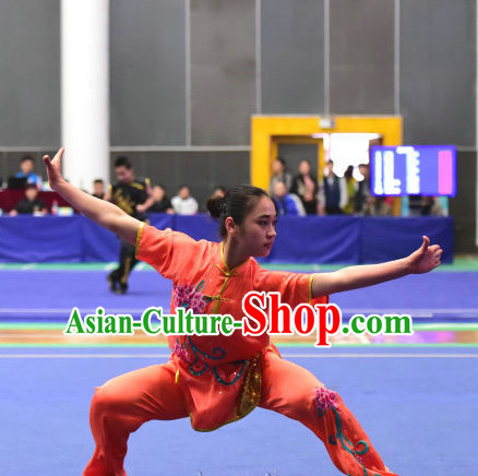 Top Martial Arts Competition Uniform Kung Fu Suit Eagle Fist Mantis Boxing Monkey Fist Gongfu Costumes Complete Set for Women