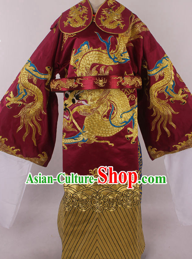 Chinese Beijing Opera Peking Opera Da Kao Long Dragon Robe Costumes Complete Set for Men