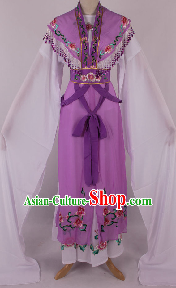 Chinese Beijing Opera Peking Opera Hua Tan Long Water Sleeve Dance Costumes Complete Set for Kids