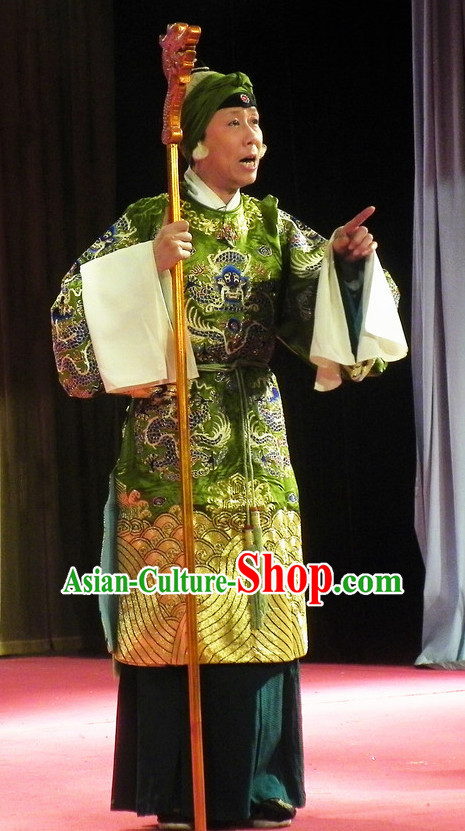 Chinese Peking Opera Beijing Opera Pantaloon Costume Cruth and Headwear Complete Set for Women