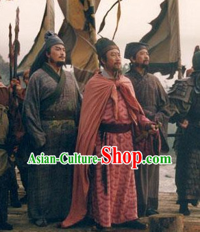 Chinese Ancient General Mantle Costumes and Hat  Complete Set