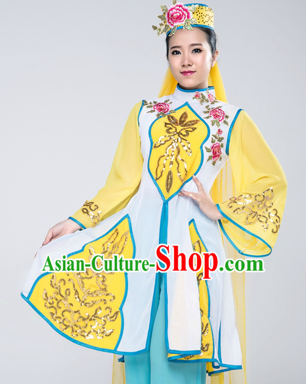 Traditional Chinese Ethnic Dance Costumes Complete Set for Women