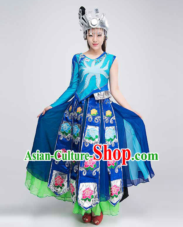 Traditional Chinese Minority Dance Costumes for Competition