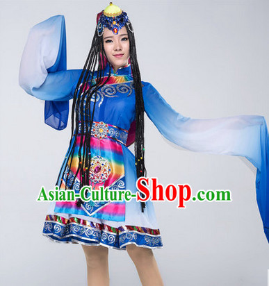 Chinese Classical Tibetan Girls Dancewear Dance Costumes for Competition