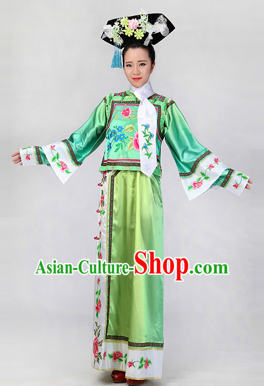 Chinese Qing Dynasty Style Classical Girls Dancewear Dance Costumes for Competition