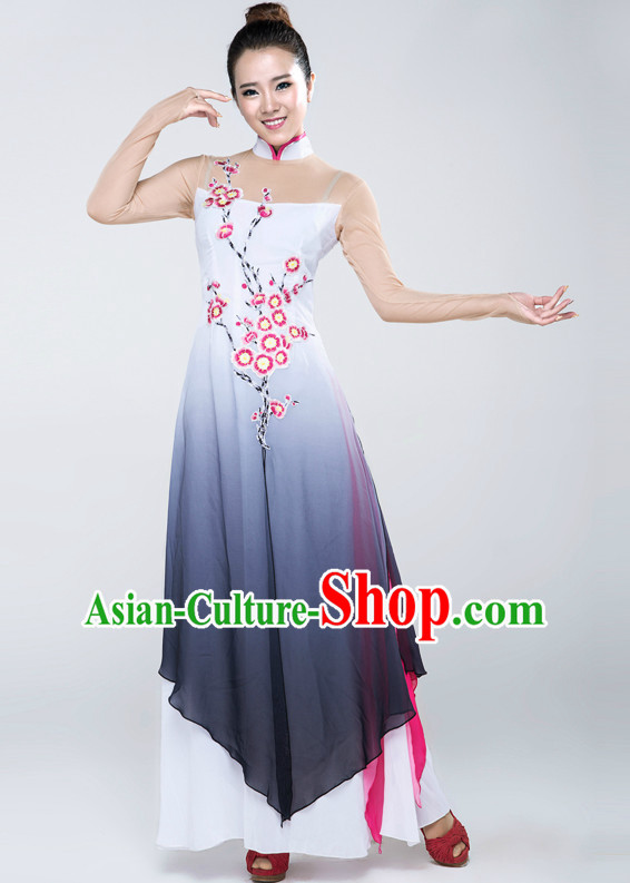 Plum Blossom Chinese Classical Dance Costumes for Competition