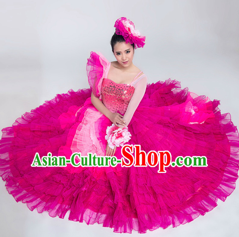 Chinese Lyrical Competition Dance Costumes for Women