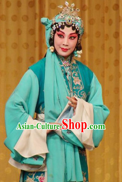 Chinese Culture Chinese Opera Costumes Chinese Cantonese Opera Beijing Opera Costumes Qing Yi Costumes and Headwear Complete Set