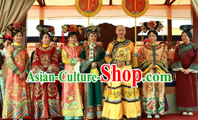 Chinese Qing Dynasty Imperial Royal Clothing 7 Sets