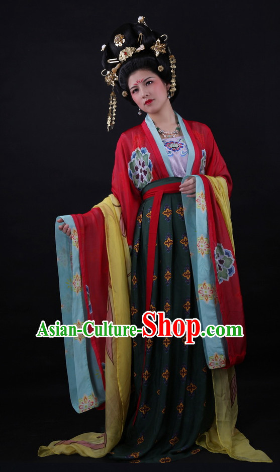 Chinese Tang Wedding Dress and Accessories Complete Set for Brides