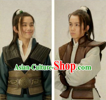 Chinese Ancient Teenagers Long Black Wigs