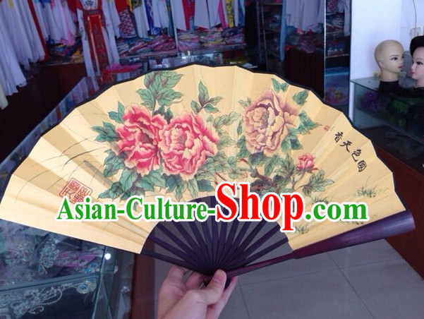 Chinese Handmade Beijing Opera Peony Fan