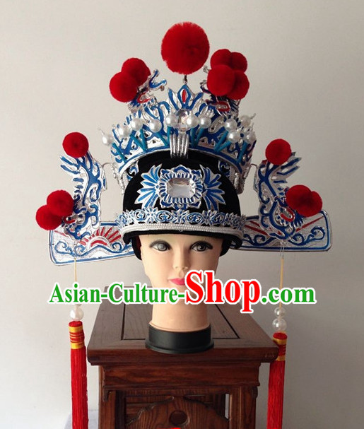 Chinese Handmade Beijing Opera Bridegroom Hat