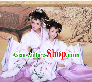 Chinese Ancient Mother and Daughter Hanfu Dresses 2 Sets