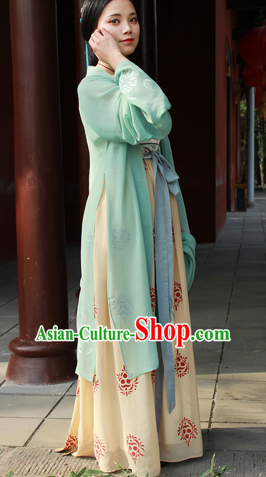 Chinese Ancient Song Dynasty Hanfu Clothing Complete Set