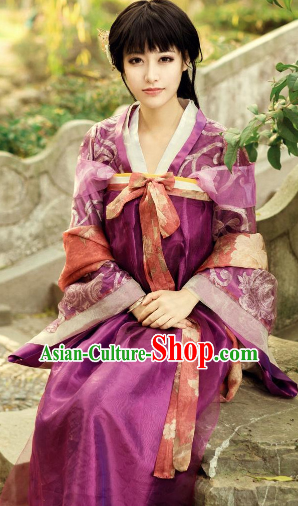 Chinese Classical Tang Dynasty Long Robe for Women