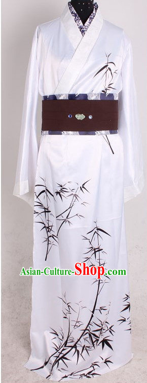 Asia Fashion Top Chinese Bamboo Hanfu Costumes Complete Set for Men