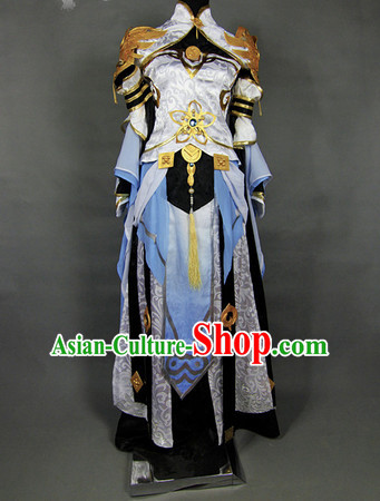 Asia Fashion Top Chinese Emperor Cosplay Halloween Costumes Complete Set for Men