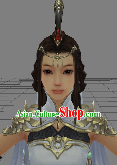 Chinese Wu Xia Drama Swordswoman Cosplay Long Black Wigs for Women