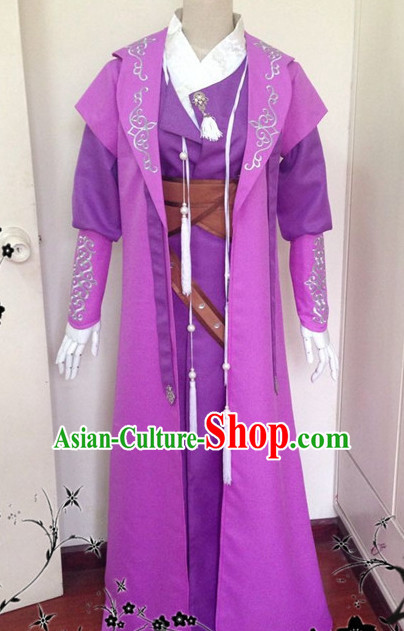 Chinese Ancient Swordsmen Costumes Complete Set for Men