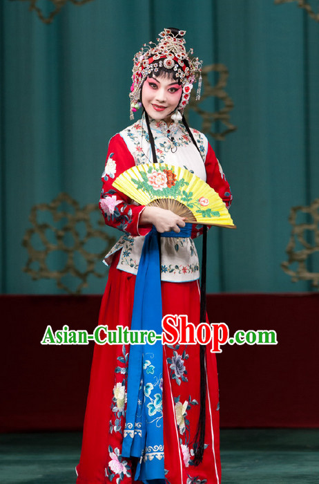 Chinese Traditional Tang Costumes and Headpieces Complete Set