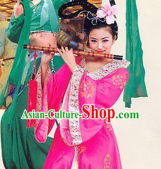Chinese Traditional Tang Costumes and Headpieces Complete Set