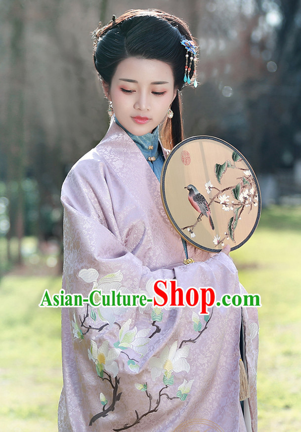 Chinese Ancient Rich Women Clothing and Hair Jewelry Complete Set