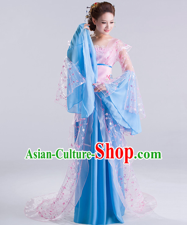 Chinese Ancient Fairy Costumes and Hair Jewelry Complete Set