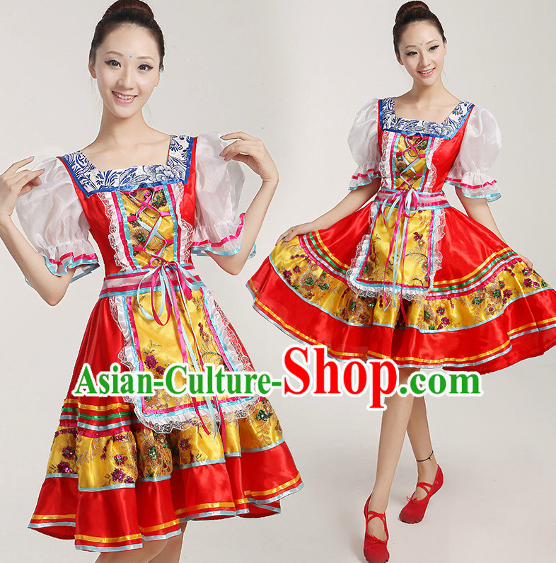 Chinese Folk Dance Costumes Complete Set for Women