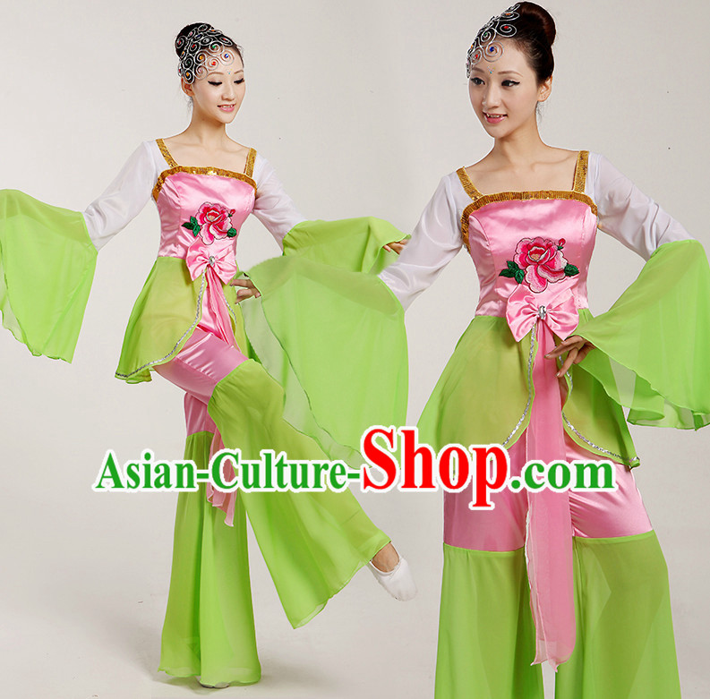 Chinese Folk Fan Costumes Complete Set for Women