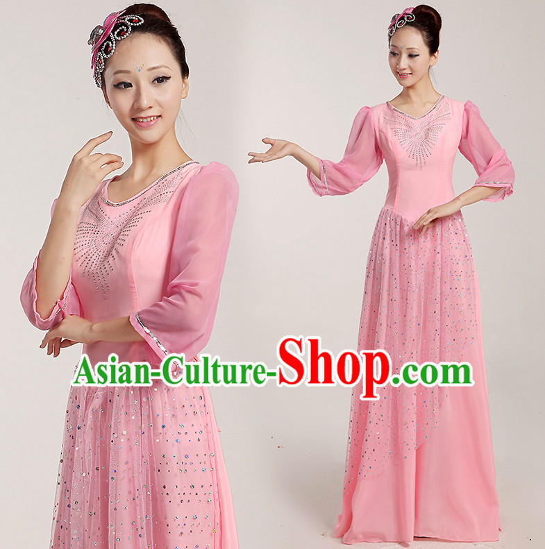 Chinese Folk Fan Costumes Complete Set for Women