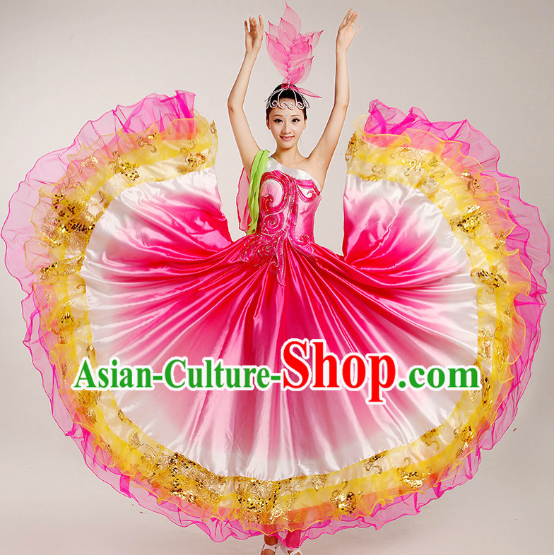 Chinese Folk Dance Costumes Complete Set for Women