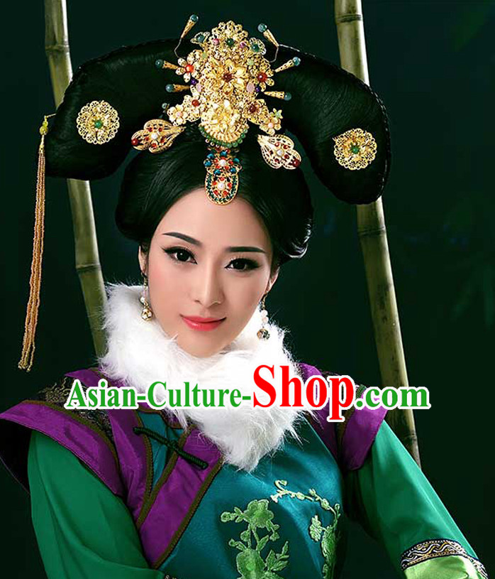 Chinese Ancient Empress Costumes and Hair Accessories Complete Set for Women