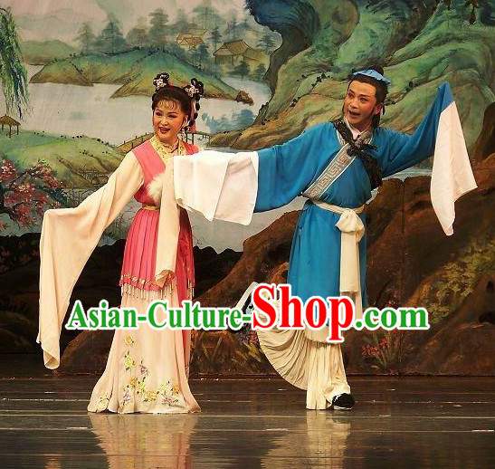 Asian Chinese Traditional Dress Theatrical Costumes Ancient Chinese Clothing Opera Lover Costumes Husband and Wife Clothes