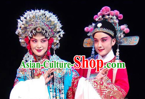 Top Traditional Chinese Peking Opera Theatrical Costumes Wedding Coronet and Hat for Men and Women