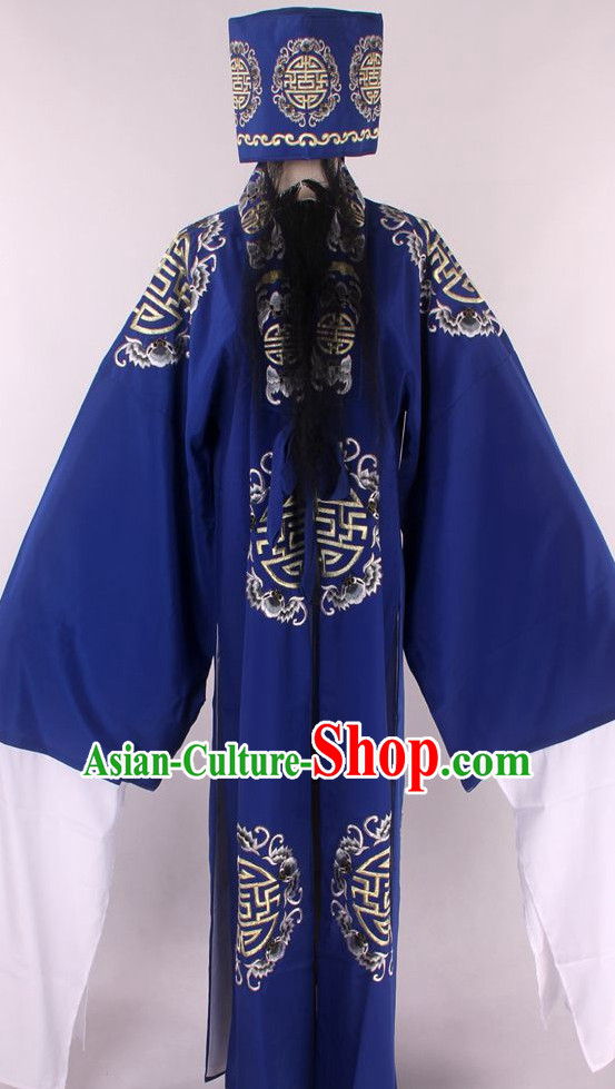 Chinese Traditional Oriental Clothing Theatrical Costumes Opera Costume Landlord Clothes and Hat for Men