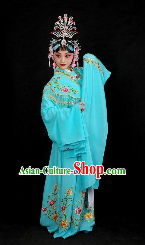 Chinese Traditional Dresses Theatrical Costumes Ancient Chinese Hanfu Hua Tan Fairy Costumes and Hair Accessories