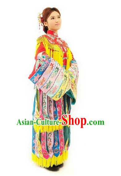 Traditional Chinese Peking Opera Phoenix Empress Costumes and Hair Jewelry Complete Set for Women