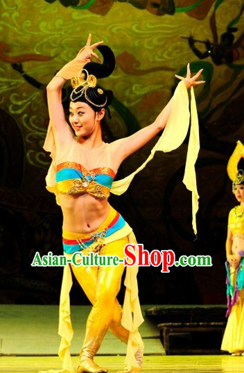 Chinese Fairs Fly in Sky Flying Fairs of Dunhuang Mural Dance Costumes and Hair Accessories