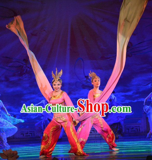 Chinese Fairs Fly in Sky Flying Fairs of Dunhuang Mural Dance Costumes and Hair Accessories