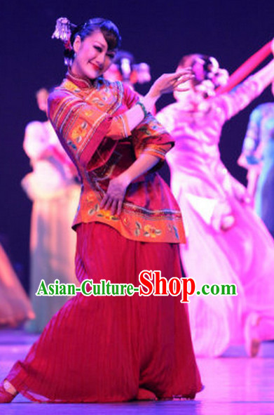 Chinese Minguo Female Dance Costumes Complete Set for Women