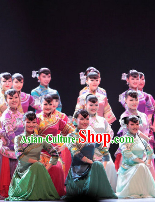 Chinese Minguo Female Dance Costumes Complete Set for Women