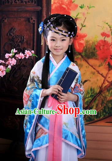 Traditional Chinese Ancient Student Costumes Complete Set for Kids